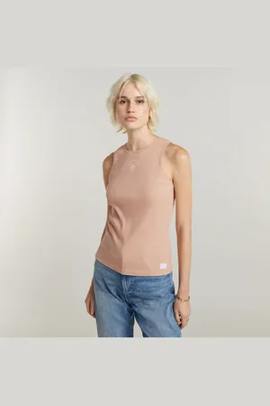 G-Star Womens G-Star RAW Racerback Ribbed Slim Tank Top - Cotton - Size Small