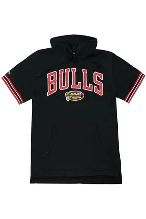 Mitchell & Ness Chicago Bulls French Terry Mens Hoodie T-Shirt - Cotton - Size X-Small