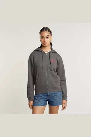 G-Star Womens G-Star RAW Chest Graphic Hooded Zip Thru Sweater - Cotton - Size Small