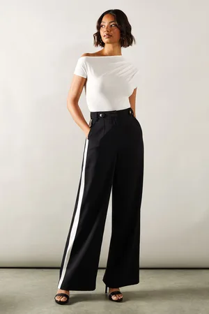 wallis Womens Tall Side Stripe Wide Leg Trousers - - Size 20 UK
