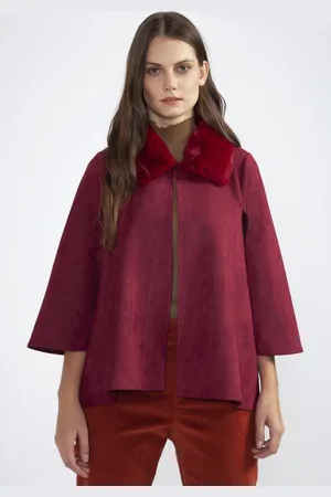 Jayley Womens Faux Fur Suede Jacket - - One Size