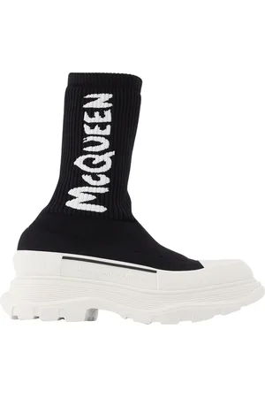 Alexander McQueen Womens Tread Slick Sneakers in and White Fabric - Size EU 37