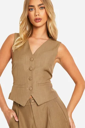 Boohoo Womens Marl Fitted Waistcoat - - Size 12 UK