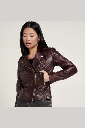 Barneys Originals Womens Leather Jacket In - Size 8 UK