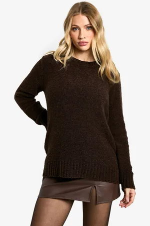 Boohoo Womens Maternity Boucle Knit Crew Neck Jumper - - Size 10 UK