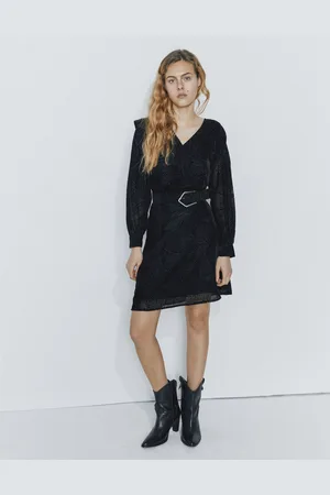 IKKS Womens Long Sleeve Velvet Dress - - Size 16 UK
