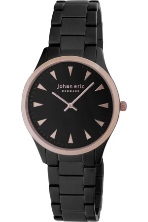 Johan Eric : helsing¸r, Mens, dial watch w triangular rose gold tone hr-markers, ip case & bracelet with ip bezel ring and crown Stainless Steel - One Size