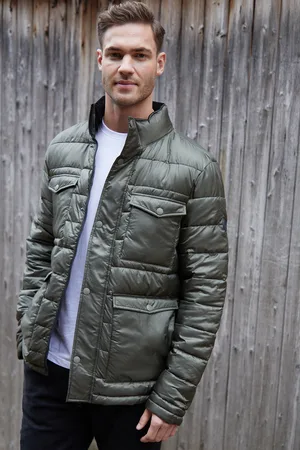 Threadbare Mens Funnel Neck Utility Puffer Jacket - Size Medium