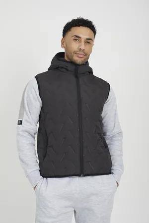 Brave Soul Mens Heat Seal Padded Hooded Gilet - Size Medium