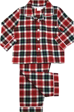 Mini Vanilla Boys Christmas Check Traditional Pyjamas - Cotton - Size 3-4Y