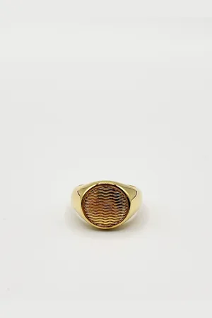 SVNX Womens ROUND SIGNET RING Plated - Size L