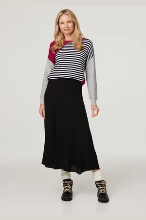 Izabel London Womens Striped Colour Block Knit Jumper Polyester/Acrylic - Size 10 UK