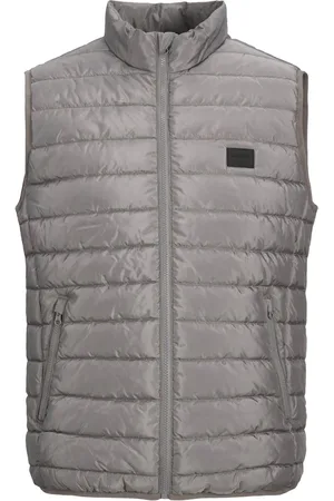 JACK & JONES Mens Puffer Gilet with Stand Up Collar Lightweight - - Size X-Large