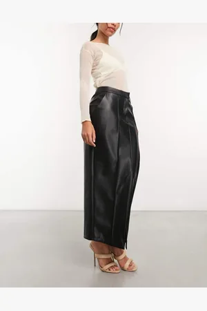 Closet Womens split PU maxi skirt in - Size 6 UK