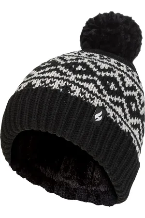 Heat Holders Womens Ladies Patterned Turnover Bobble Hat