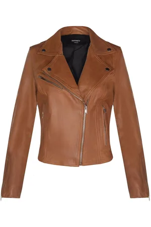 Infinity Womens Classic Brando Biker Jacket-Loughton - Nappa Leather - Size 10 UK