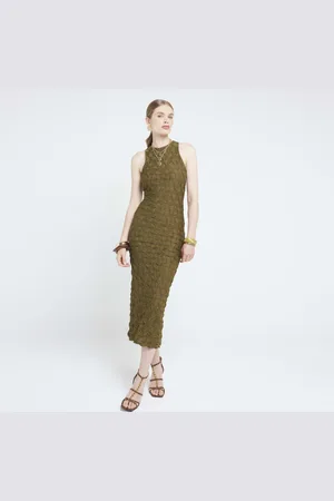 River Island Womens Bodycon Midi Dress Textured - Size 10 UK