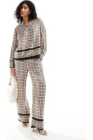 VERO MODA Womens pyjama shirt co-ord in geo print-Multi - - Size X-Small