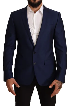 Dolce & Gabbana Mens New Navy Blue Slim Fit Jacket - Wool - Size IT 48 (Men