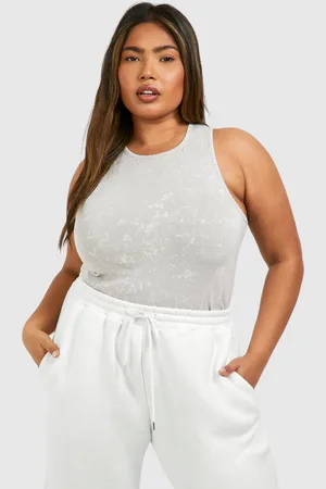 Boohoo Womens Plus Washed Rib Racer Vest - - Size 24 UK