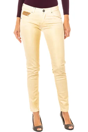 La Martina Womens Shiny effect stretch pants with skinny-cut hems HWT012 woman - Cotton - Size 26 (Waist)