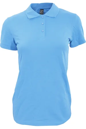 Sols Womens/Ladies Perfect Pique Short Sleeve Polo Shirt (Sky ) Cotton - Size X-Large