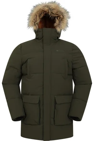Mountain Warehouse Mens Fern Water Resistant Padded Parka ( Green) - Size 2XS