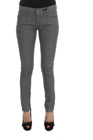 Costume National WoMens Gray Cotton Blend Slim Fit Jeans - material_cotton - Size 26 (Waist)