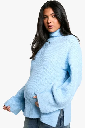 Boohoo Womens Maternity Oversized High Neck Knitted Jumper - - Size 16 UK