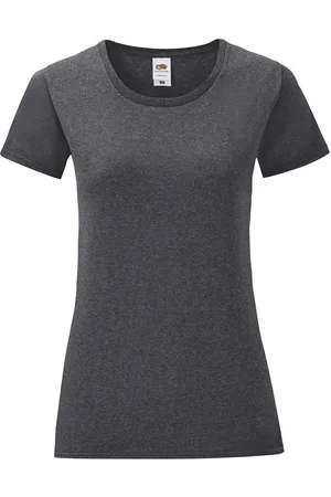 Fruit Of The Loom Womens/Ladies Iconic T-Shirt (Dark Heather Grey) - Size X-Large