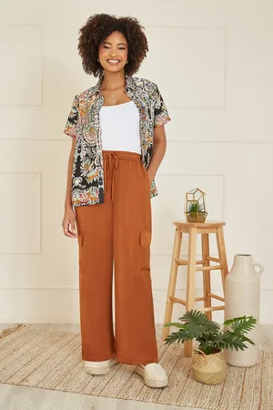 Yumi Womens Burnt Cargo Trousers - Size 16 UK