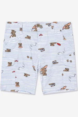 Guess Boys Seaside Bear Bermuda Shorts in White - - Size 1Y