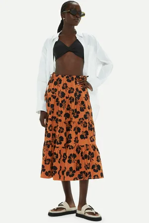 Whistles Womens Tropical Floral Tiered Skirt - - Size 8 UK
