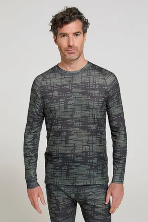 Mountain Warehouse Mens Talus Camouflage Thermal Top ( Green) - Size 4XL