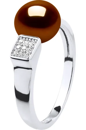 Diadema Womens Ring Adjustable Freshwater Pearl Jewelry 9-10 mm 925 Silver - One Size