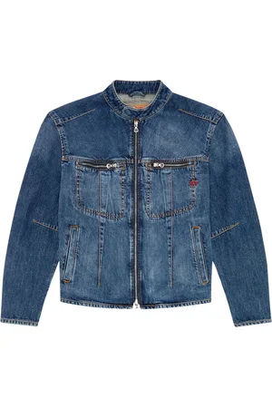 Diesel Mens Back Logo Over Denim Jacket Cotton - Size Medium