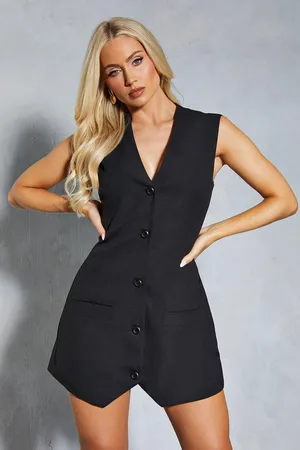 MissPap Womens Sleeveless Tailored Waistcoat Style Mini Dress - - Size 8 UK