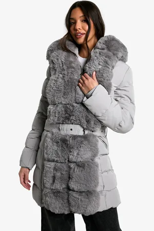 Boohoo Womens Premium Faux Fur Trim Parka - Nylon - Size X-Large