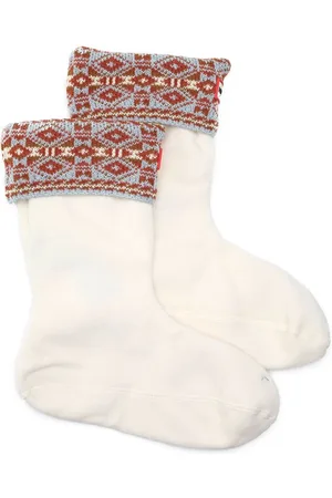 Hunter Womens Fairisle Short Welly Socks - - Size Large