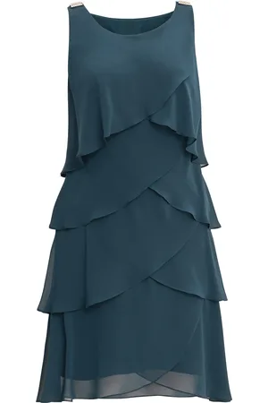 Gina Bacconi Womens Vesta Jewel-Shoulder Tiered Cocktail Dress - - Size 22 UK