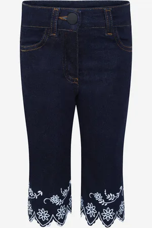 Fendi Baby Girls Denim Embroidered Jeans - - Size 1Y