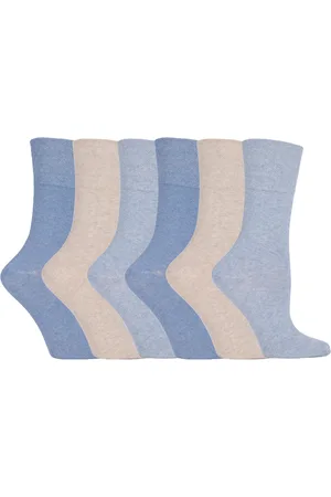 Gentle Grip Womens - 6 Pairs Ladies Non Elastic Socks - LGG73 - Cotton - Size UK 4-8