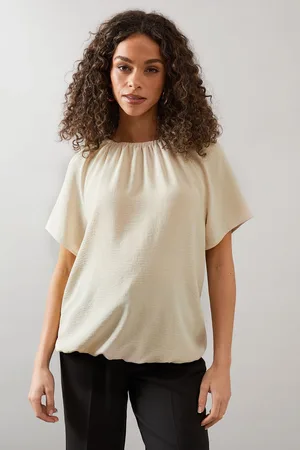 wallis Womens Bubble Hem Short Sleeve Top - - Size 14 UK