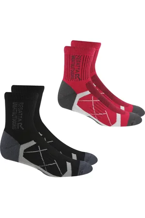 Regatta Womens/Ladies Outdoor Boot Socks (Pack of 2) ( /Cherry Pink) - Size UK 3-6