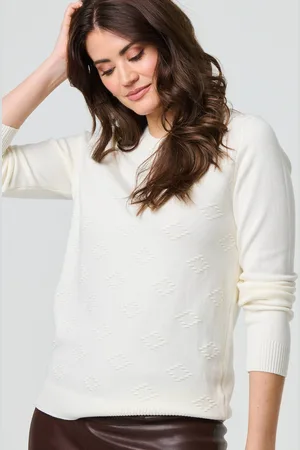 Izabel London Womens Embroidered Texture Long Sleeve Jumper - Size 10 UK
