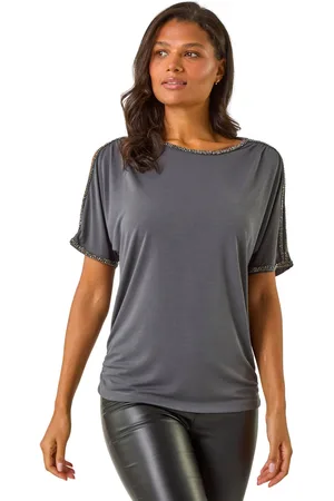 Roman Womens Sparkle Trim Tee - - Size 12 UK