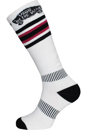 Vans Off The Wall White/Black Snow Mid Womens Performance Socks VQJP6MZ Cotton - Size Medium/Large