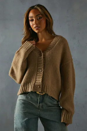 MissPap Womens Chunky Rib Knitted Cardigan - Polyamide - Size Medium