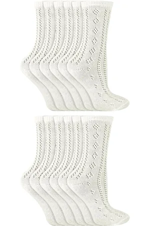Sock Snob 12 Pairs Multipack Girls Pelerine Ankle Cotton Socks - - Size 12-13Y