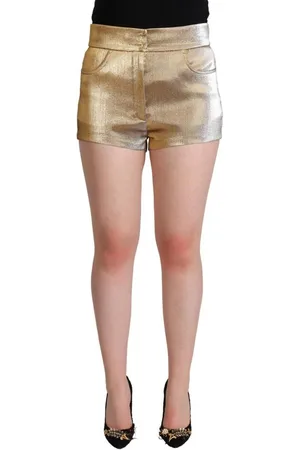 Dolce & Gabbana WoMens Metallic Cotton Mid Waist Hot Pants Shorts - Size IT 44 (Womens)